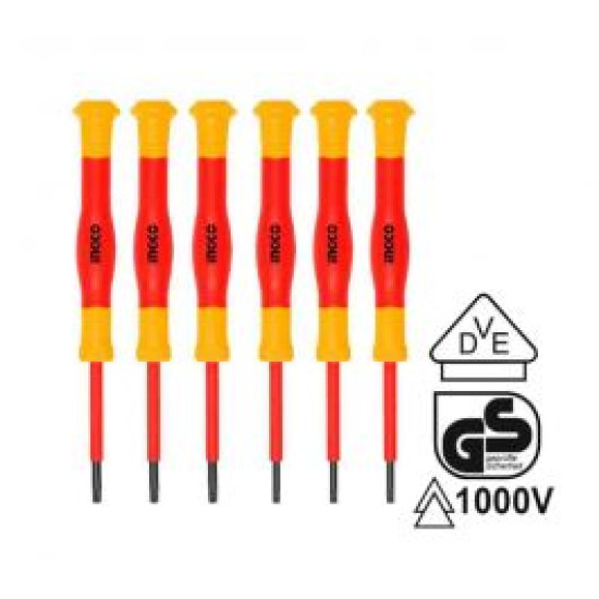 INGCO HKIPSD0601 6 Pcs Insulated Precision Screwdriver Set